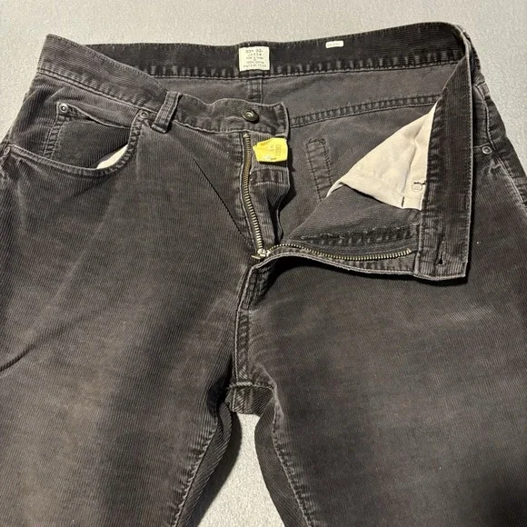 JCrew Corduroy Pants Mens 33x30 Black Straight Leg Regular Fit Medium Wale 77388 - Picture 7 of 10